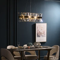 gold crystal designer led chandelier lighting suspension luminaire lampen lustre for dinning room