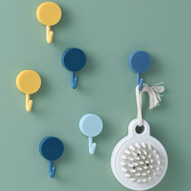 

10pcs Plastic Creative Hooks Wall-mounted Nordic Color Hanger Kitchen Bathroom and Home Decoration Storage Hooks