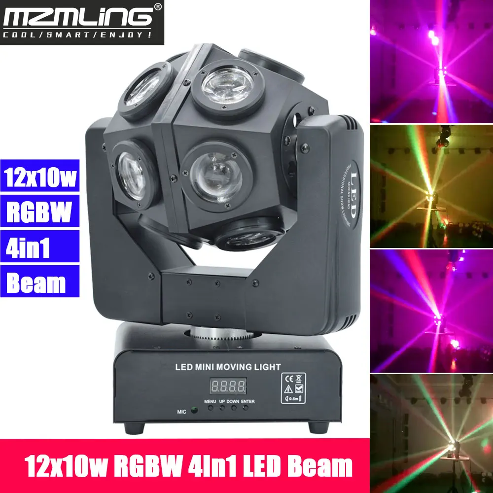 4 шт./лот 12x10 Вт RGBW 4в1 LED Луч света футбол свет DMX512 движущийся головной