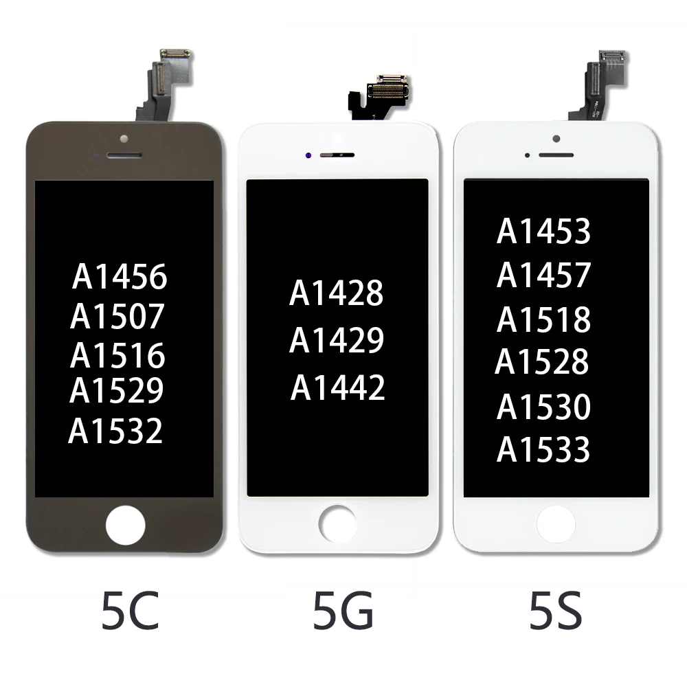 Класс AAA + LCD Pantalla для iPhone 5 5C 5S 3D сенсорный дигитайзер сборка экрана Ecran черный ЖК