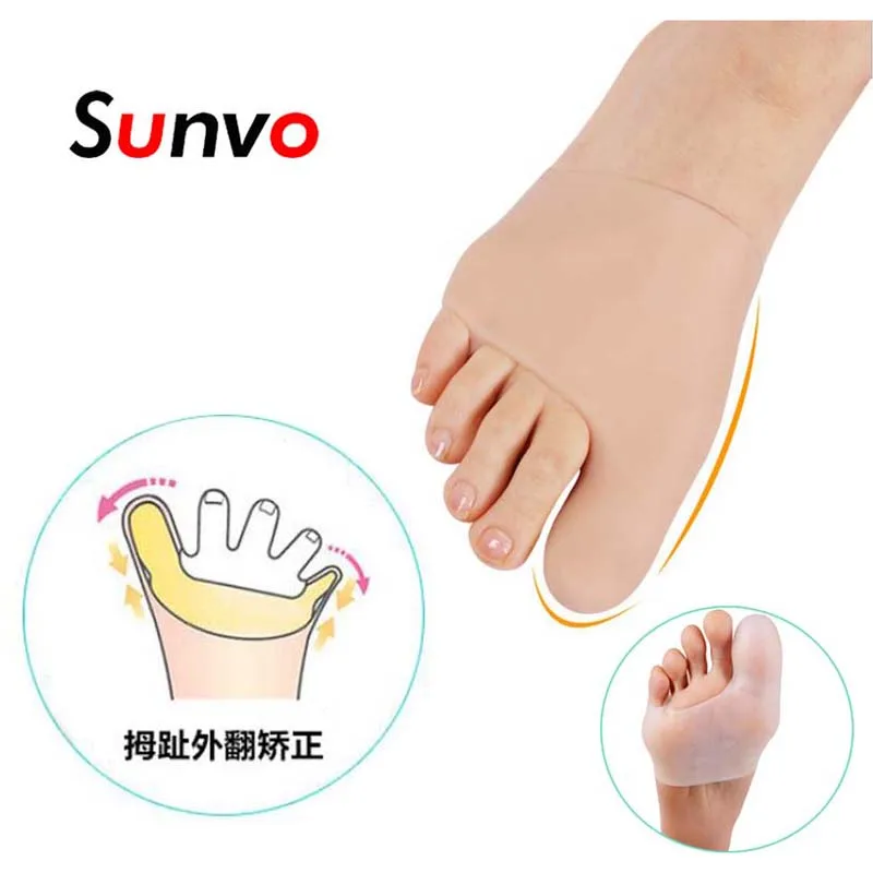 

Sunvo Silicone Hallux Valgus Toe Separator Bunion Corrector Insoles Toe Overlapping Foot Finger Pain Relieve Care Insert Gel Pad