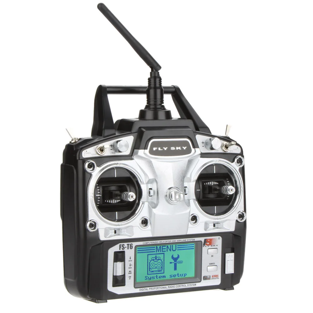 Flysky FS-T6 Высокоточный 2 4 GHz 6CH режим Передатчик W/приемник R6-B для RC мультироторный