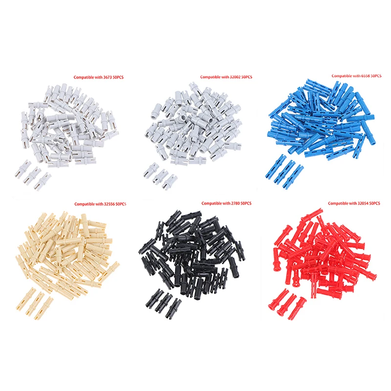 

50PCS Technical Connector Pin Peg Cross Axle Building Blocks Toy Compatible 2780 3673 Random Color