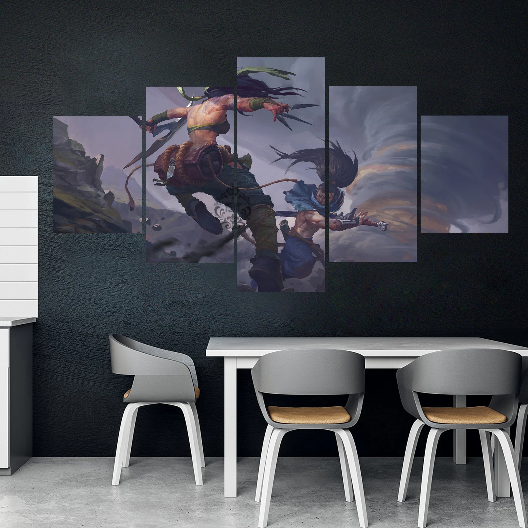 5 панелей Yasuo and Akall Legends League холст печатная живопись для гостиной Настенный декор HD