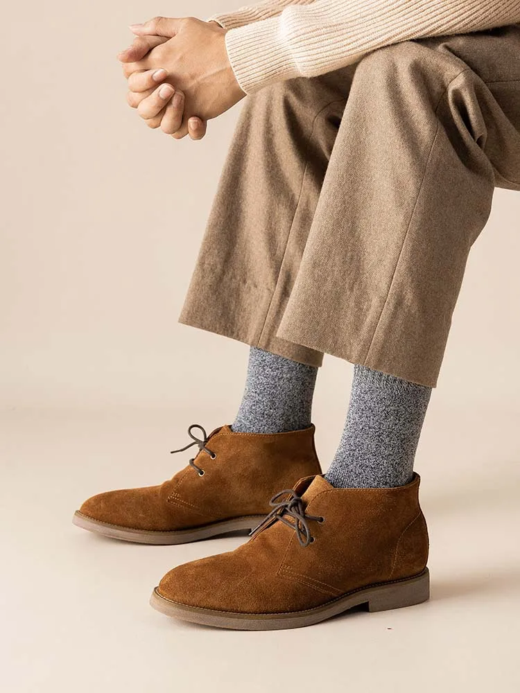 Winter Men's Thick Warm Cotton Socks Harajuku Retro Business Casual Socks 5 Pair