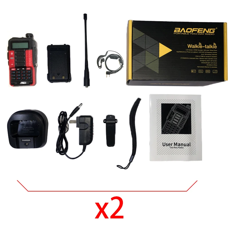 Baofeng Radio UV10R 2Pcs Walkie-Talkie High Power 10W Dual Band hf Transceiver USB Charging 2 Way Ham Radios VHF UHF UV-10R New
