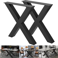 vevor 2pcs metal table legs heavy duty steel desk legs x shape diy furniture legs brackets for bench dining tabletop table leg