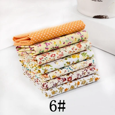 6 7pcs 25X25cm 25x25 см или 10x10 см хлопчатобумажная ткань с принтом для шитья стеганые ткани для лоскутного рукоделия аксессуары ручной работы T7866 - Цвет: 6 7pcs 25X25cm