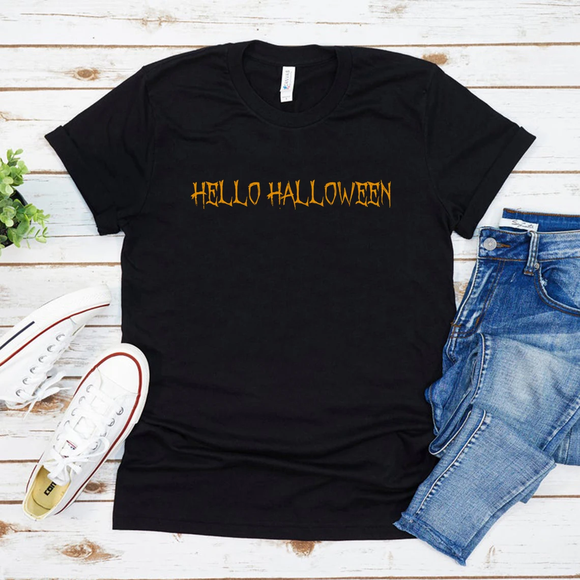 

Hello Halloween T-Shirt Funny Halloween Shirt Graphic T Shirts Summer Crewneck Oversized T Shirt Shirts for Women Casual Top Tee