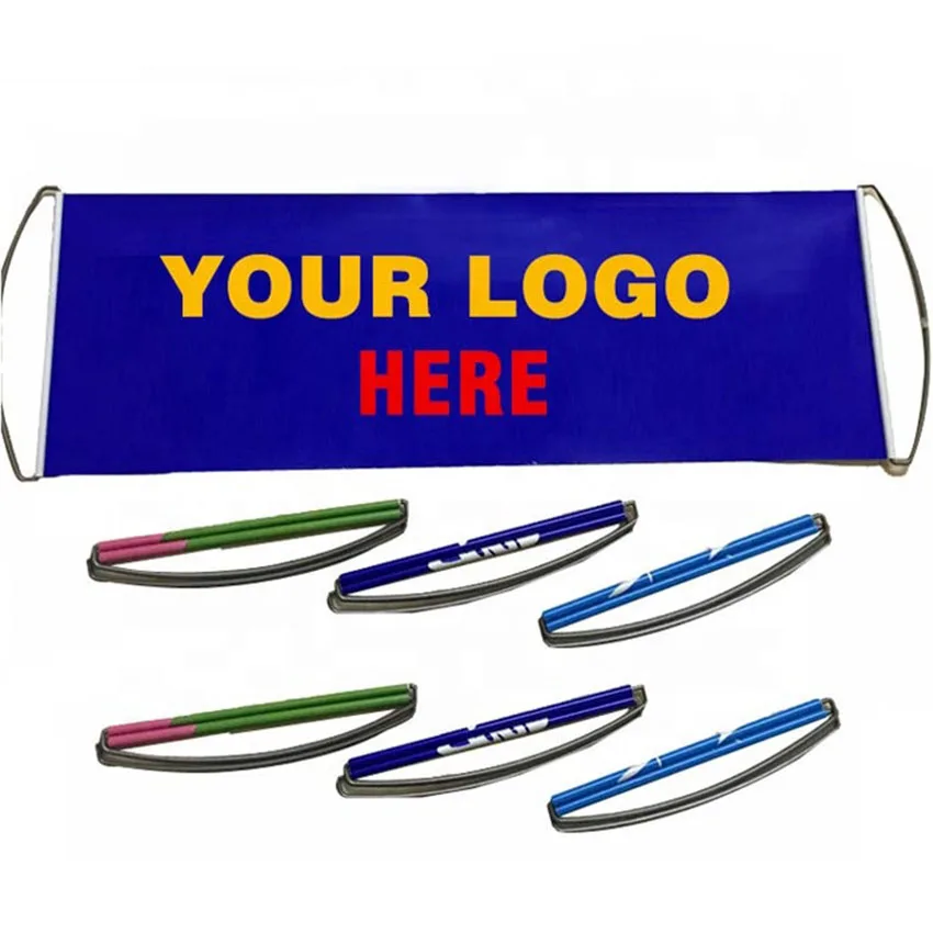 Ручной прокручивающийся баннер с принтом мини 24*70 см свернутый выдвижной