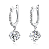 szjinao 1 2 carat moissanite earrings for women long dangle clip earring 100 925 sterling silver fine jewelry with certificate