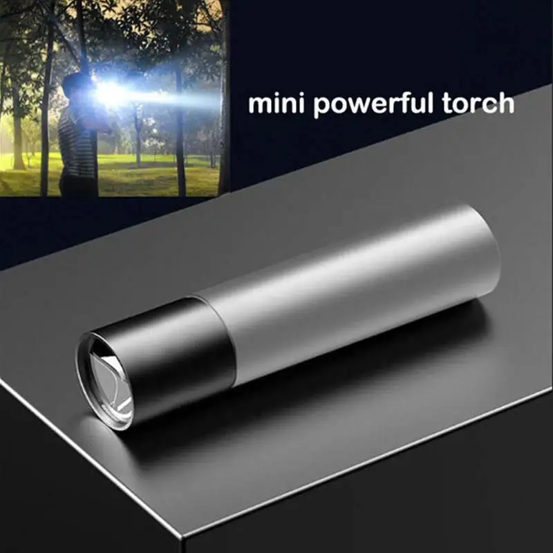 

USB Rechargable Mini LED Flashlight Built-in battery 3 Lighting Mode WaterproofTorch Stylish Portable Suit for Night Lighting