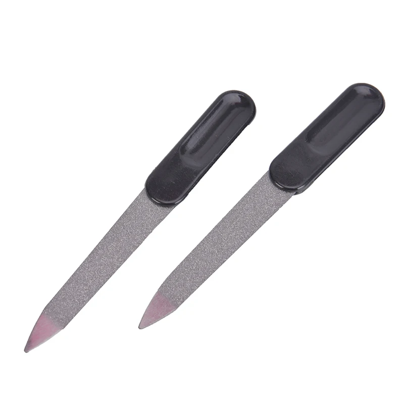 

5pcs Plastic Handle Metal Double Sided Nail Files Pro Nail File DIY Manicure Pedicure Tool New