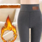 Зимние женские теплые леггинсы с высокой талией, плотные флисовые брюки большого размера, бархатные эластичные женские облегающие брюки, брюки-карандаш, 2022