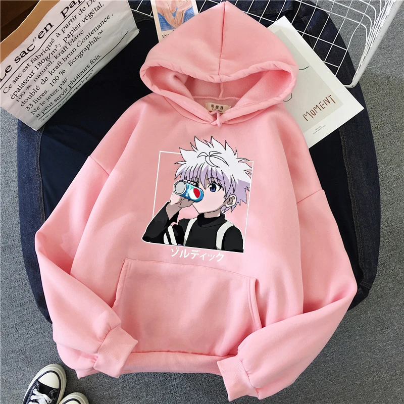Худи Hunter x Killua худи унисекс Zaoldyeck с длинным рукавом Свободная Женская толстовка