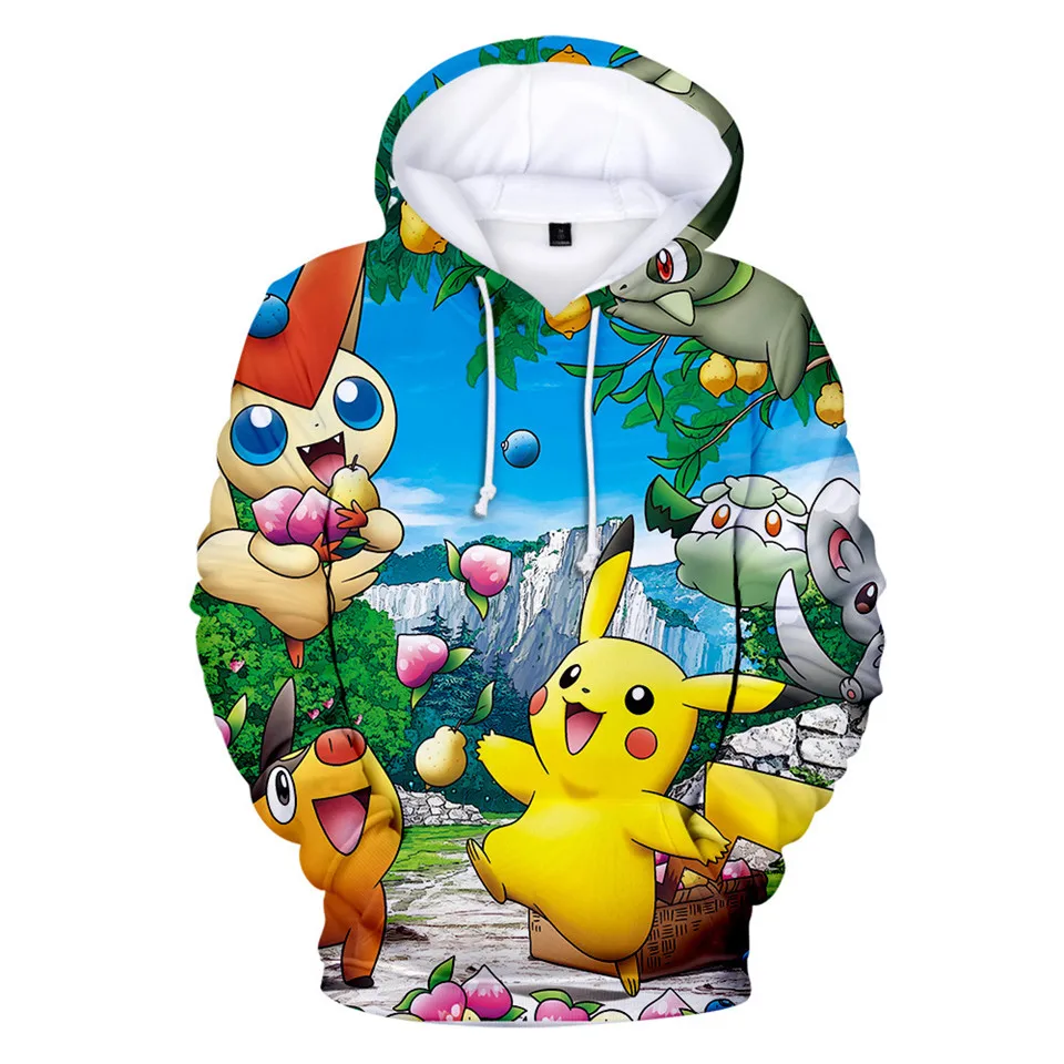 Pikachu Pokemon Go 3D Graphic Sweatshirt Hoodies Men Women Umbreon Sweatshirts Hoodie Men Pullover Boys Game Jacket Clothes