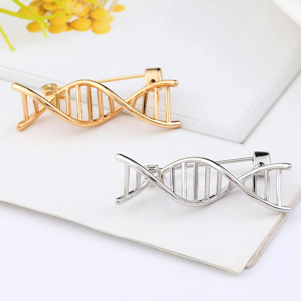 

Harong Enamel DNA Double Helix Brooch Medical Biology Fashion Jewelry Lapel Badge Pins Nurse Doctor Gold Color Uniform Pin Gift