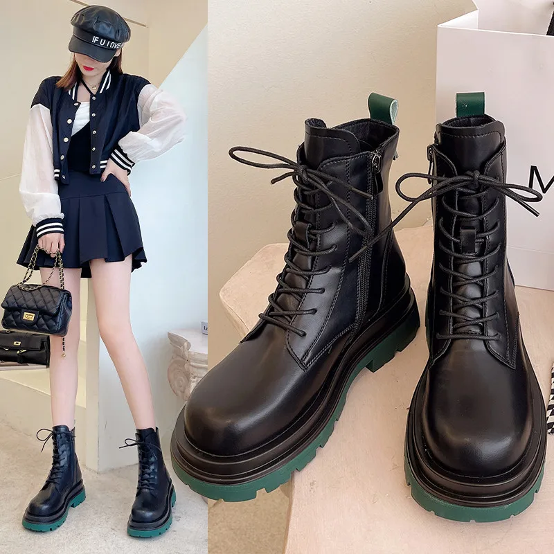 

Short Boots Female Knight Winter Boots Zipper In The Autumn Of 2021 New Female Martin Boots Boots For Short Boots Web Celebrity