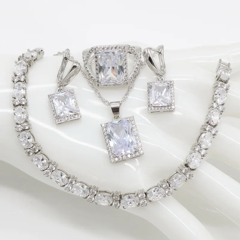 Комплект из колье и серёг с фианитом|Ювелирные наборы| |