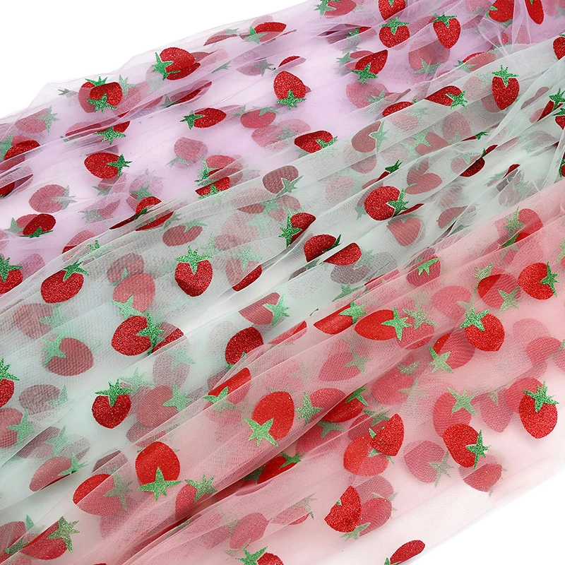1 м юбка пачка из сетчатой ткани с рисунком клубники и стекающейся юбкой пачкой