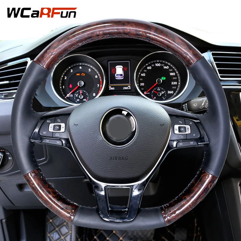 Чехол на руль из черной искусственной кожи персикового дерева для Volkswagen Golf 7 Mk7 New