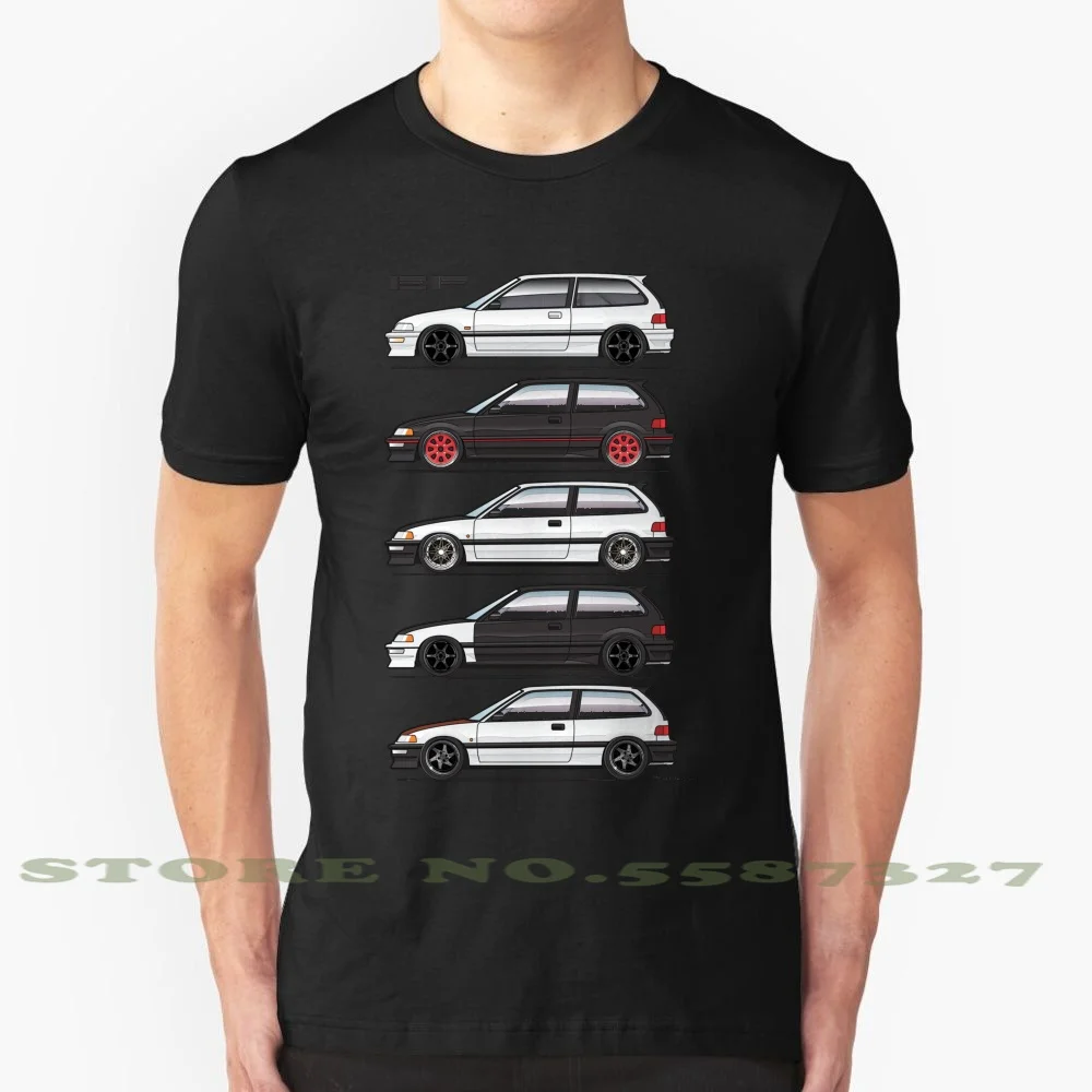 Пять Ef люки Модные Винтажные футболки 88 89 90 91 1988 1989 1990 1991 Civic хэтчбек Jdm Si дрейф |