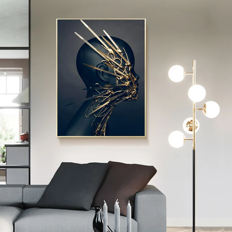 Холст для живописи абстрактная Скандинавская плакаты портреты и принты Черный