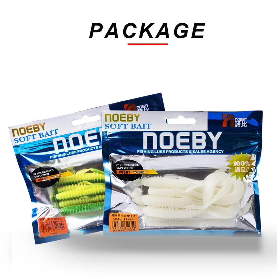 NOEBY 6 штук 10 см 4 г мягкие Реалистичная приманка Swimbait 8 2 5 личинка червь приманки 1g