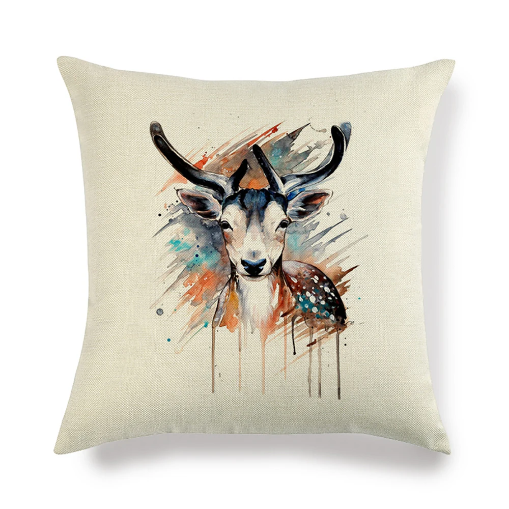 Lychee DIY чехол для подушки с изображением головы животного разноцветный льняной