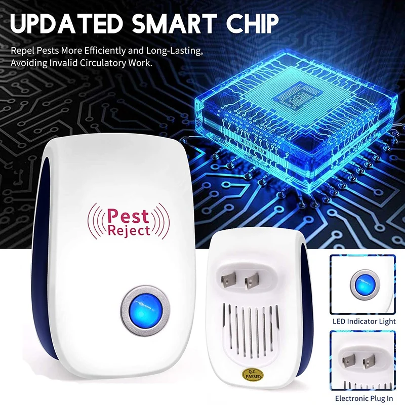 

6PCS Ultrasonic Insect Repellent Insect Repellent, Insect Repellent-Indoor Deworming and Rodent Control with US Plug