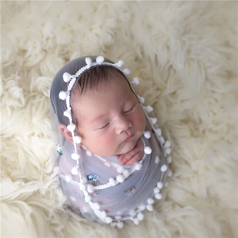 Вязаная Шапочка Vinatge с кружевом для новорожденных девочек от AliExpress WW