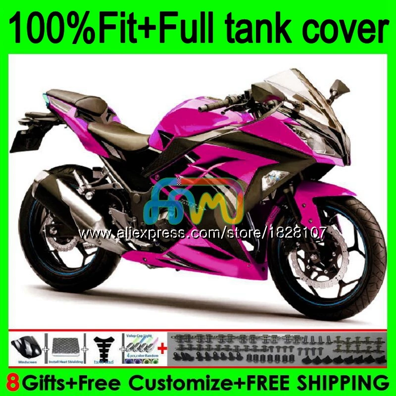 

Injection For KAWASAKI ZX-3R ZX3R EX300 136BS.90 ZX300R EX ZX 300R 2013 2014 2015 2016 Pink black 2017 13 14 15 16 17 Fairing