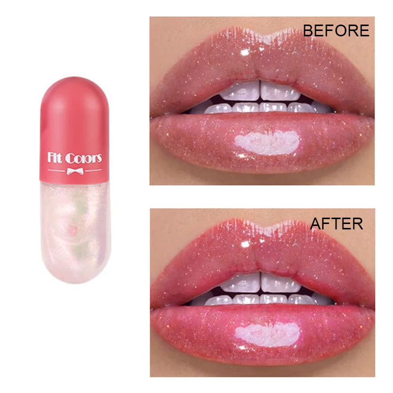 

Fit Colors Liquid Lip Gloss Mini Crystal Jelly Lip Oil Capsules Design Moisturizing Lip Gloss Plump Lips Beauty Cosmetics