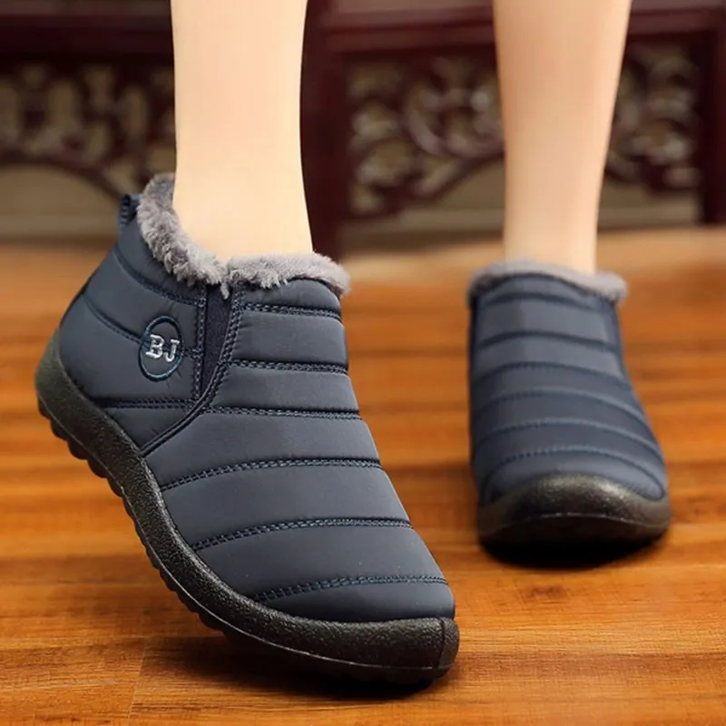 Ботинки Bootee Женские однотонные теплые водонепроницаемые сапоги нескользящая