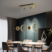 modern minimalist led chandelier with spotlight dining table kitchen bar counter home decoration indoor lighting black gold lamp