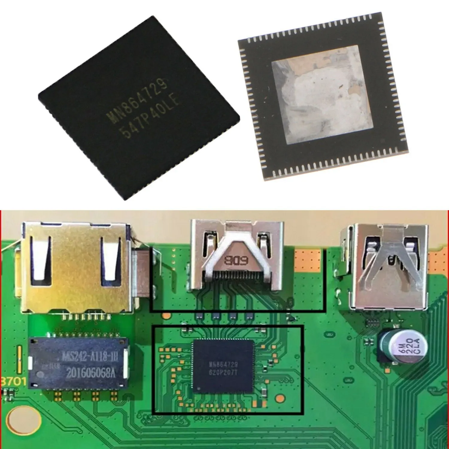HDMI порт IC декодирование чип разъем интерфейс MN864729 для PS4 Slim Pro консоль|Центральные