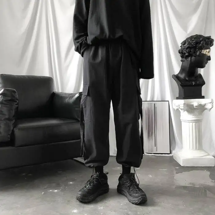 Брюки карго мужские большого размера повседневные модные штаны в стиле хип хоп с