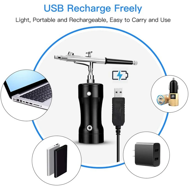 Набор Аэрограф мини двойной перезаряжаемый 20CC 40CC воздушный компрессор чашки для