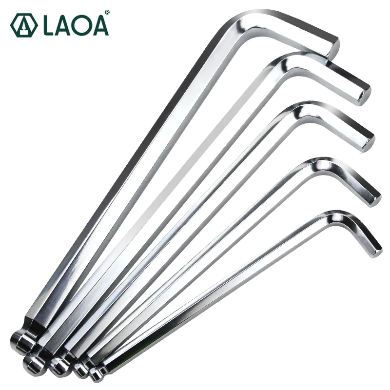 

Inner Hexagon Allen Key LAOA Cr-V Wrench Ball end Lengthened Hexagonal Wrenches 12/14/17/mm Double End