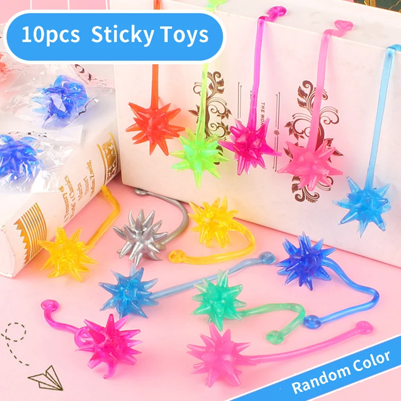 

10 шт. эластичные растягивающиеся липкие метеоритные молотки для скалолазания клейкие игрушки для рук антибликовые липкие ручные мячи Детс...