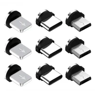 Круглый Магнитный Кабельный штекер 8 Pin Type C Micro USB C вилки Быстрая зарядка для телефона Магнитный зарядный штекер для iPhone Samsung Xiaomi