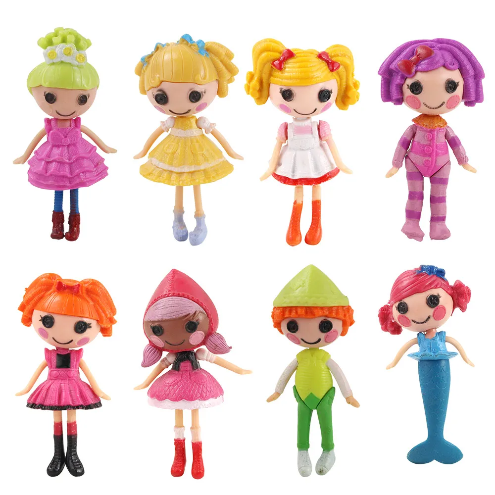 8 шт./компл. мини Lalaloopsy фигурки из ПВХ, куклы игрушка объемная пуговица глаза игрушки для девочек