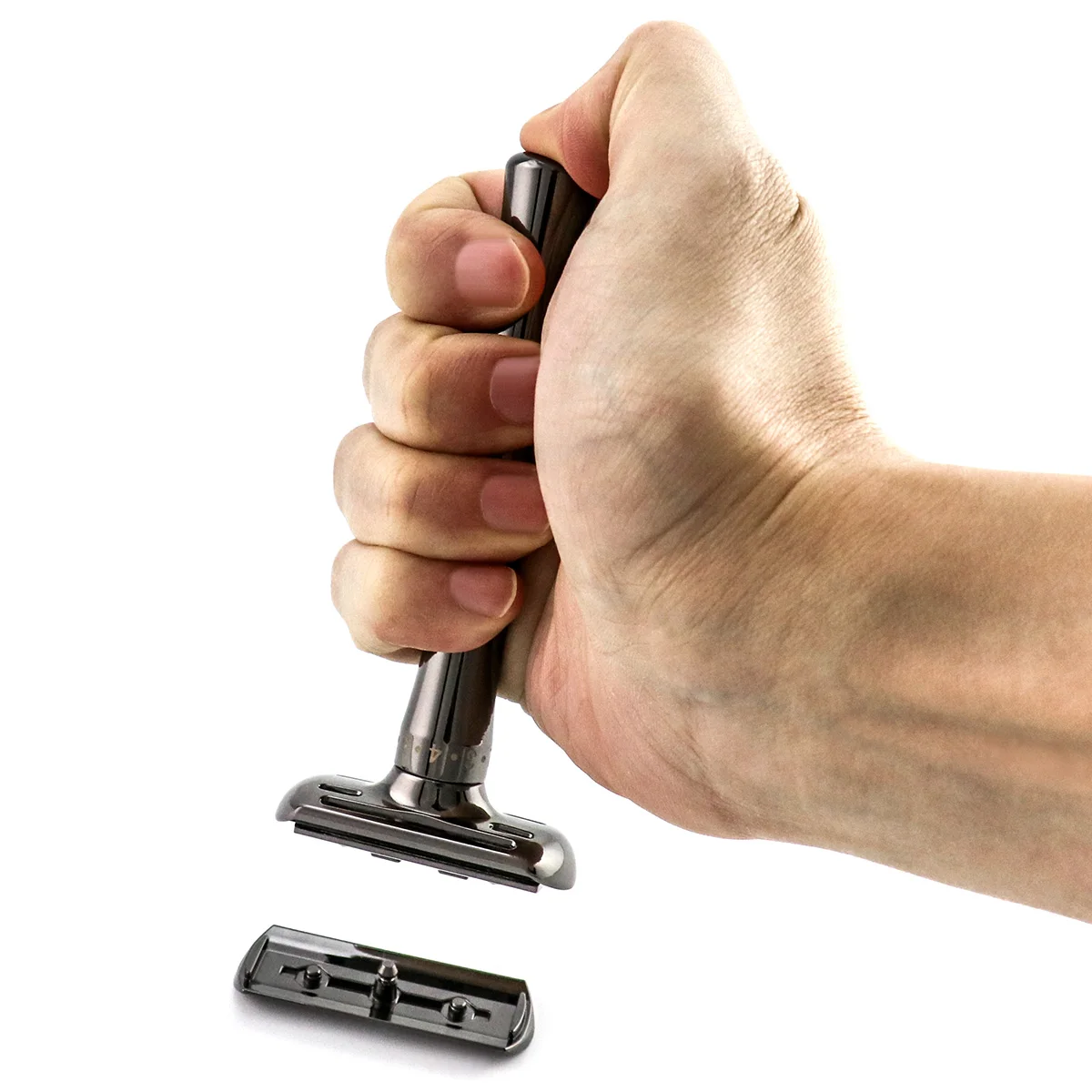 QShave матовая черная регулируемая Безопасная бритва безопасный пресс для открытия