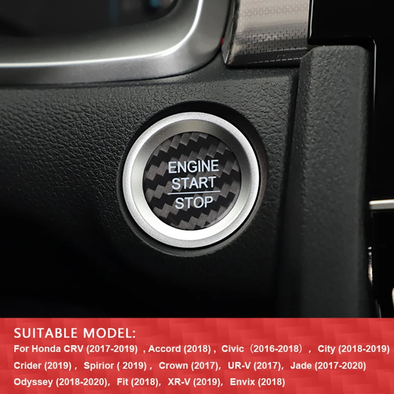 

Кнопка запуска двигателя автомобиля, сменная крышка, стоп-выключатель, аксессуары, Декор ключа для Honda Civic Accord Spirax CRV crown Odyssey Fit