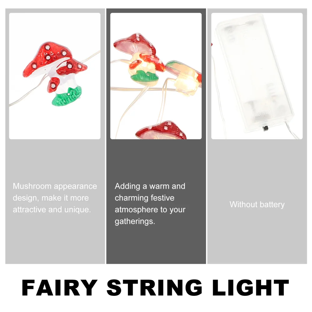 

Mushroom Shaped String Lamp Creative 20 LEDs Fairy Light Decor Battery