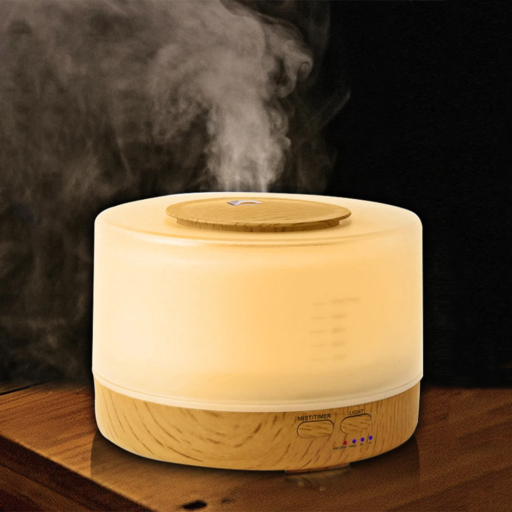 

500ML Colorful Night Light Air Humidifier DC24V Household Aroma Essential Oil Diffuser Bedroom Mute Desktop Air Purifier