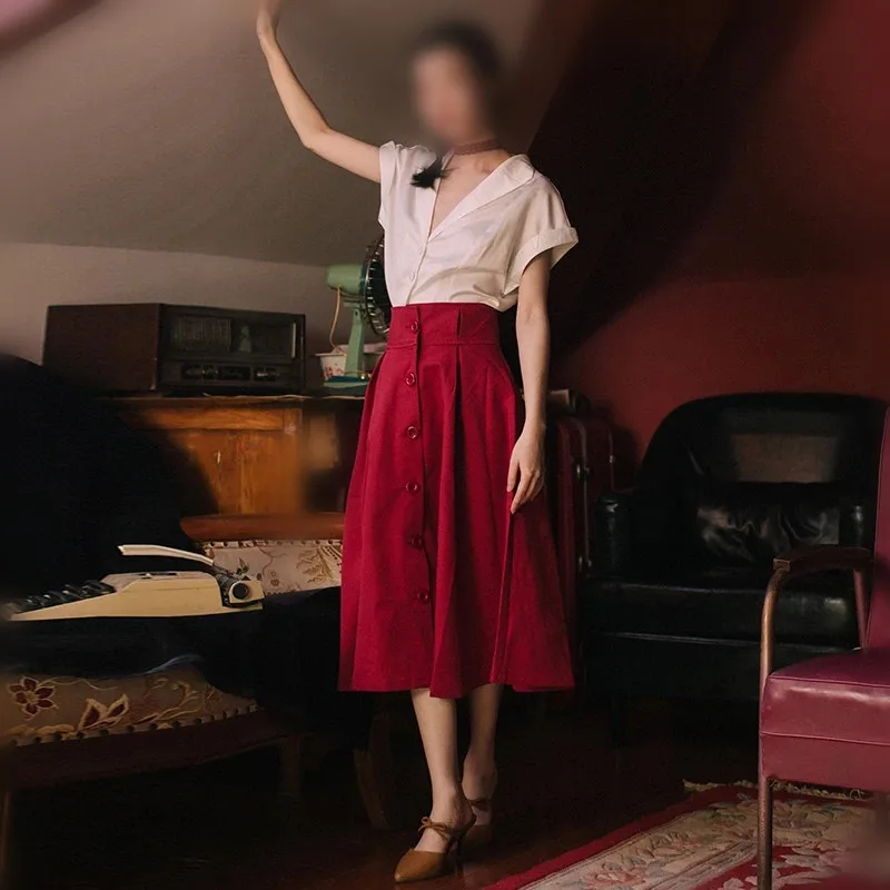 

Women's High fashion Two Piece Outfit Drawstring Crop Top and Skirt Set