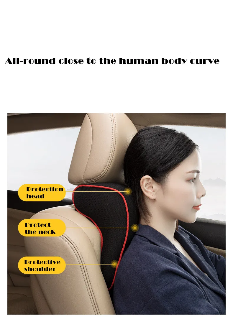 Новая U-образная подушка для автомобильного подголовника из пены с эффектом