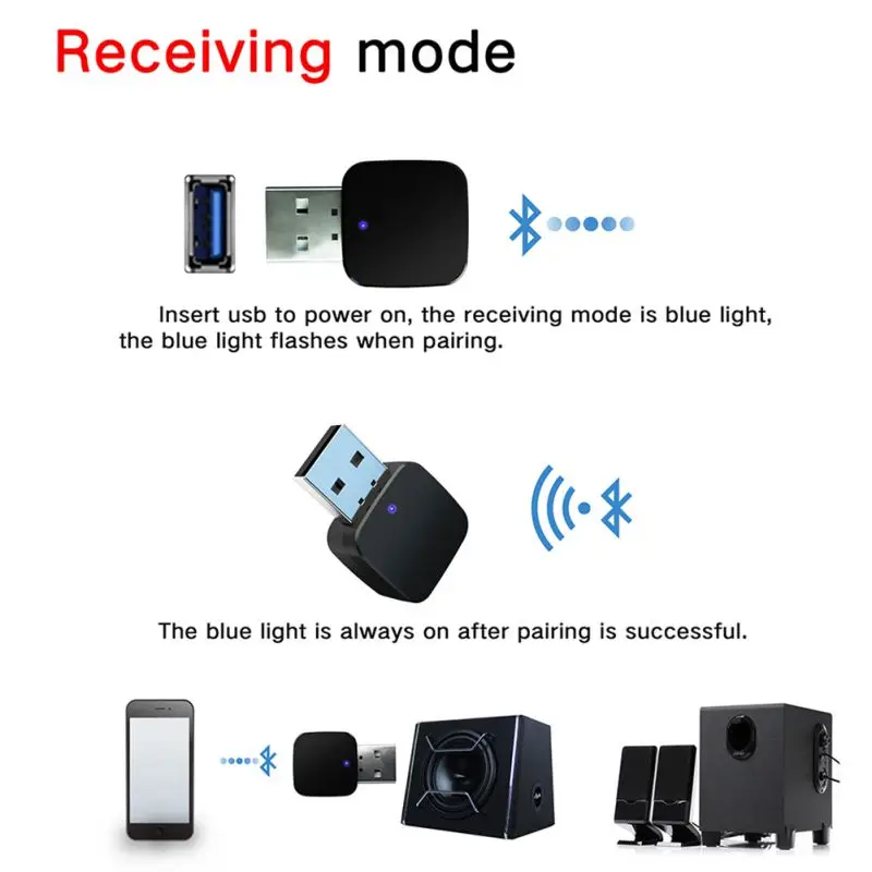 Беспроводной Bluetooth аудио приемник передатчик 5 0 с 3 мм Aux кабелем мини портативный
