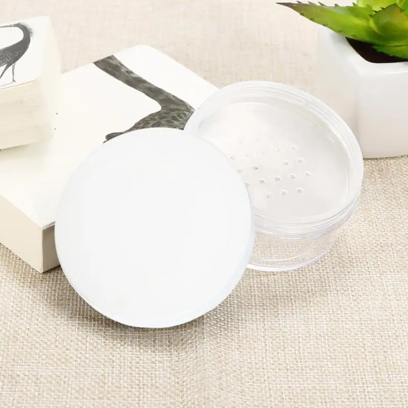 Горячая Распродажа 1 шт. 50 г пластиковый Пустой свободный горшок для пудры с ситом